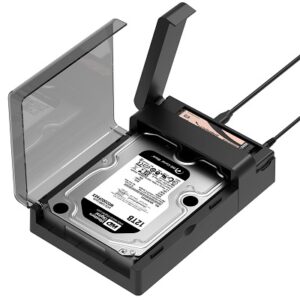Docking Station SABRENT USB-C Lay Flat Docking Station – NVMe M.2 + SATA 2.5”/3.5” SSD/HDDEnclosure, 10Gbps, Tool-Free, Offline Clone Function, USB 3