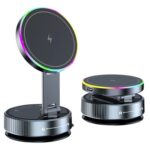 Support magnétique rotatif pour voiture/chargeur sans fil avec lumière colorée K3