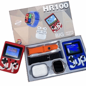 Coffret Montre+ Console Jeux+ écouteurs + Bracelet HR 100