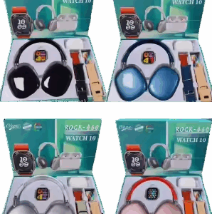 Coffret Montre+ Casque + écouteurs + OKPU Rock-460