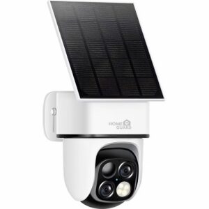 Caméra Surveillance In/Outdoor Wifi 2K QHD PTZ Dome Batterie, Color Night Vision 10m, MicroSD Card & Cloud Storage HGWBC-359+Panneau Solaire